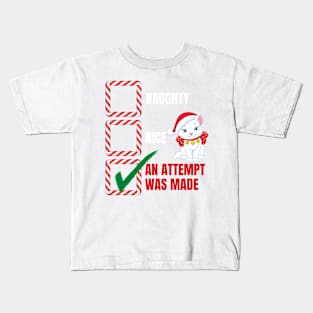 Naughty or Nice Christmas Cat Kids T-Shirt